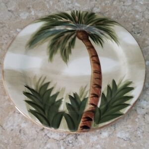 Set of Two Palm Tree Decorative Plate
